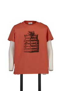 Moncler Kinder Jongens T-Shirt In Oranje