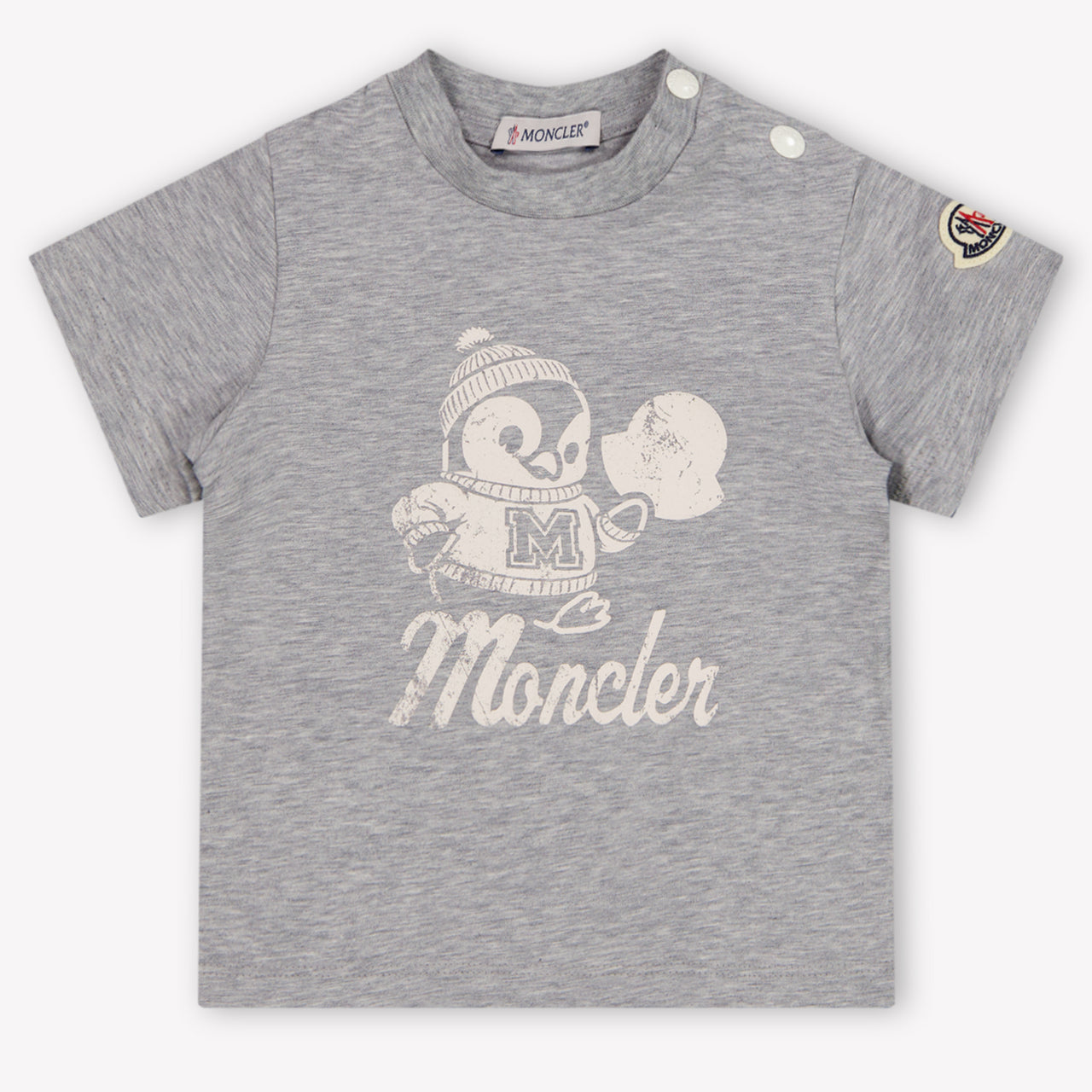 Moncler Baby Jongens T-Shirt In Licht Grijs