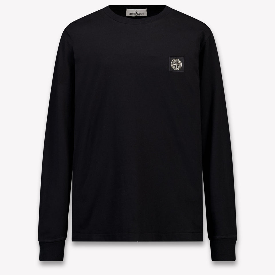 Stone Island Kinder Jongens T-Shirt In Zwart