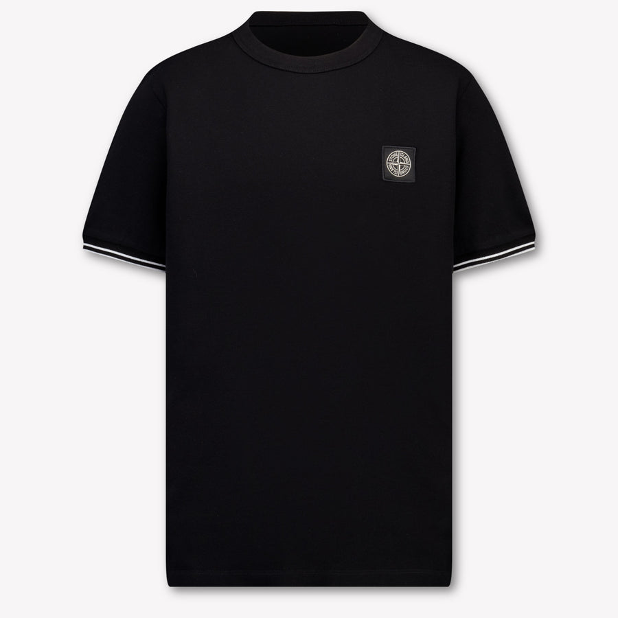 Stone Island Kinder Jongens T-Shirt In Zwart