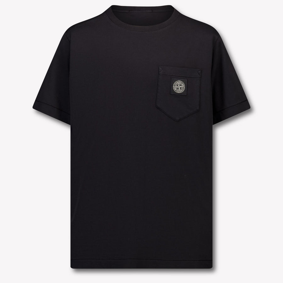 Stone Island Kinder Jongens T-Shirt In Zwart