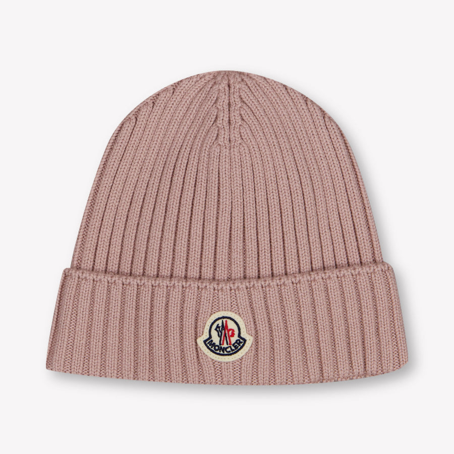 Moncler Girls Beanie in Light Pink