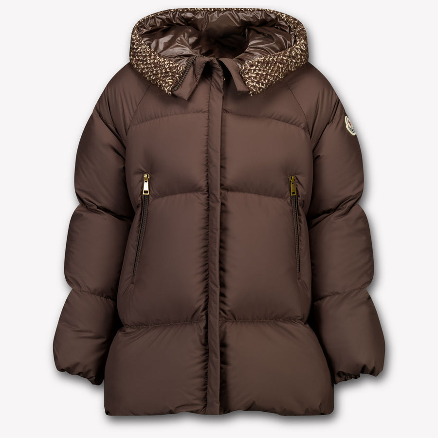 Moncler Duilla Kinder Meisjes Winterjas In Donker Bruin