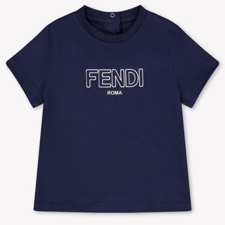 Fendi Baby Jongens T-Shirt In Navy