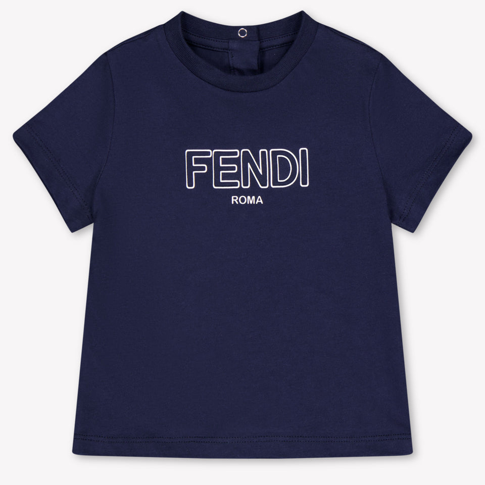 Fendi Baby Jongens T-Shirt In Navy