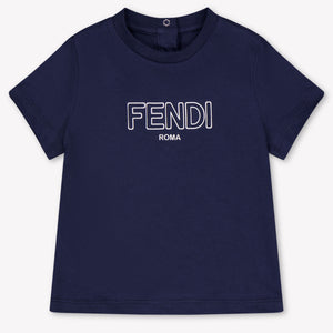 Fendi Baby Jongens T-Shirt In Navy