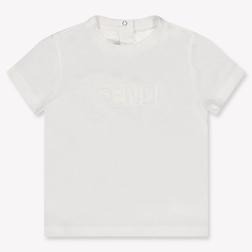 Fendi Baby Jongens T-Shirt In Wit
