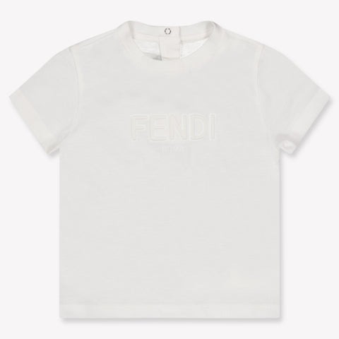 Fendi Baby Jongens T-Shirt In Wit