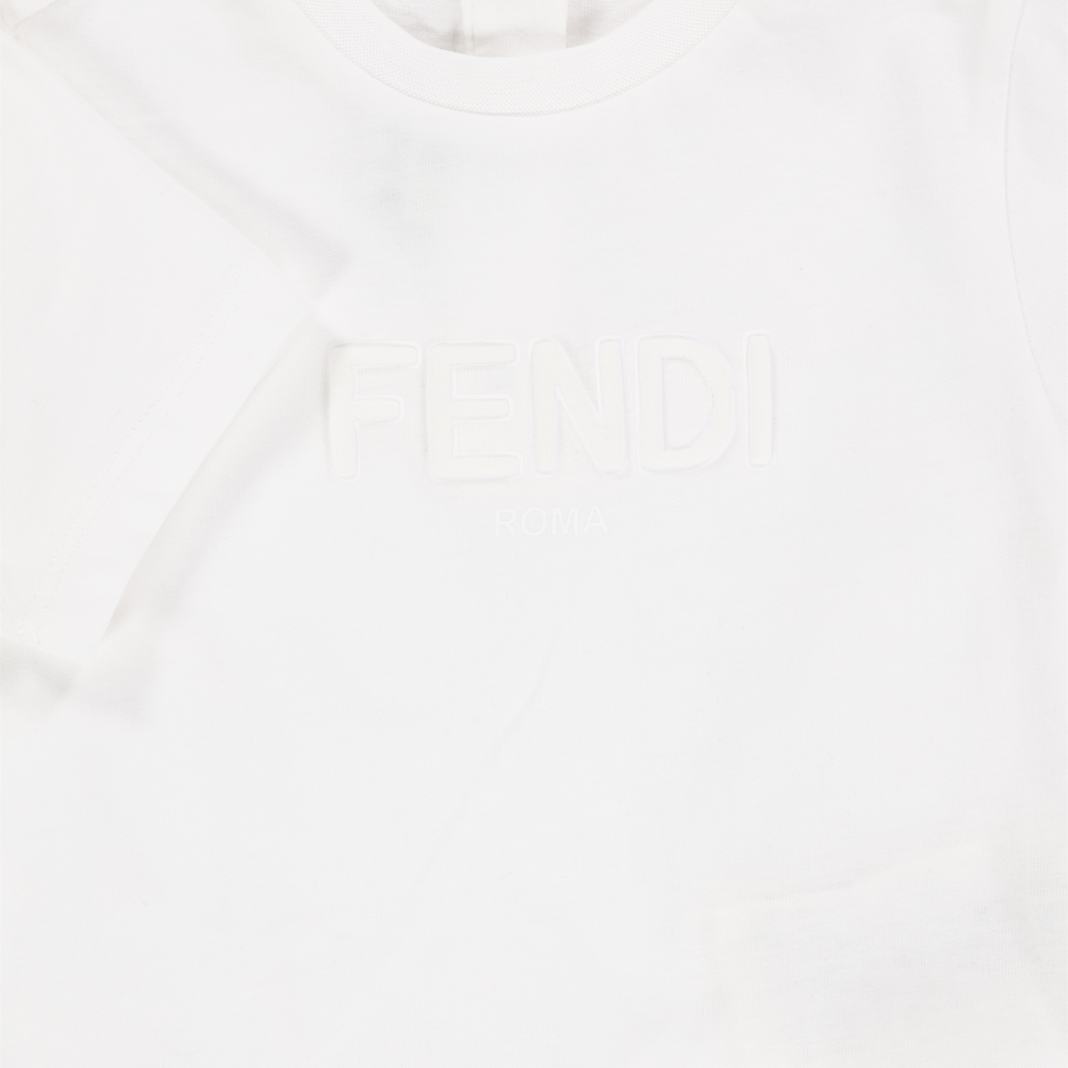 Fendi Baby Jongens T-Shirt In Wit