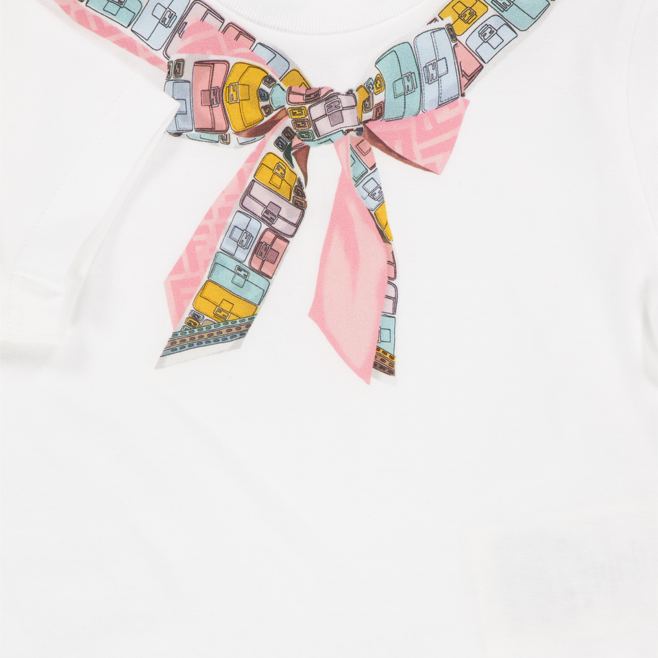 Fendi Baby Meisjes T-Shirt In Wit