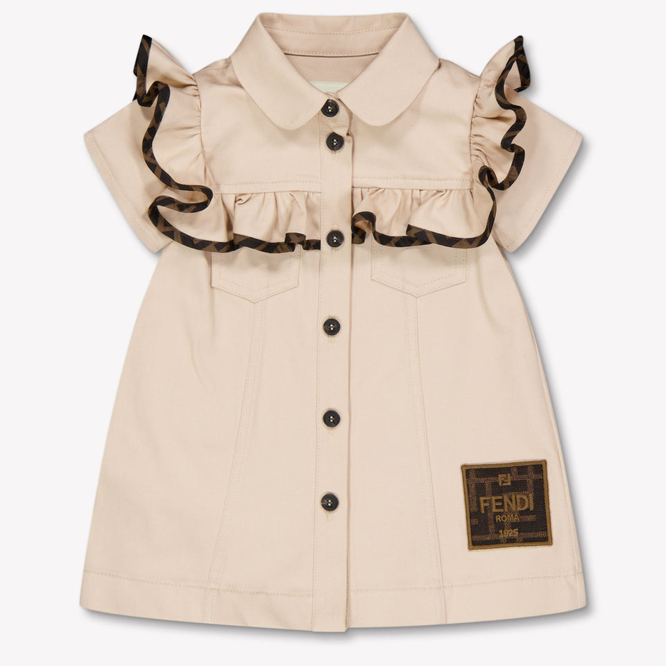 Fendi Baby Meisjes Jurk In Beige