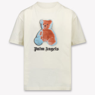 Palm Angels Kinder Jongens T-Shirt In Off White