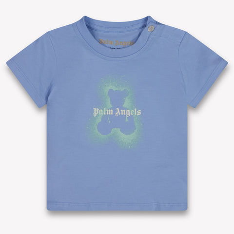 Palm Angels Baby Jongens T-Shirt In Licht Blauw