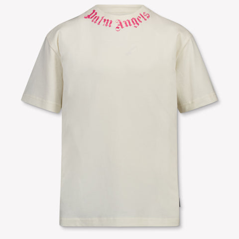 Palm Angels Kinder Meisjes T-Shirt In Off White