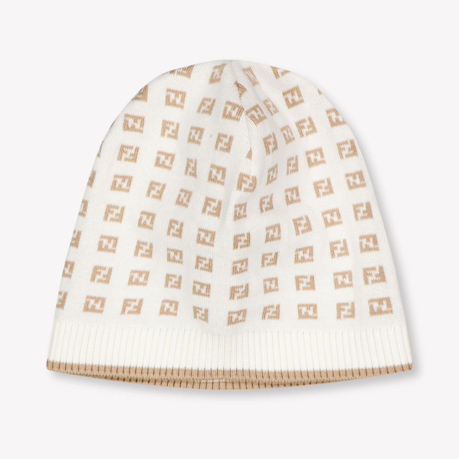 Fendi Baby Unisex Beanie in Beige