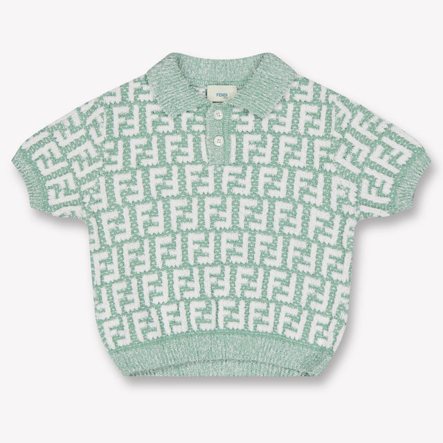 Fendi Baby Unisex Polo In Licht Groen