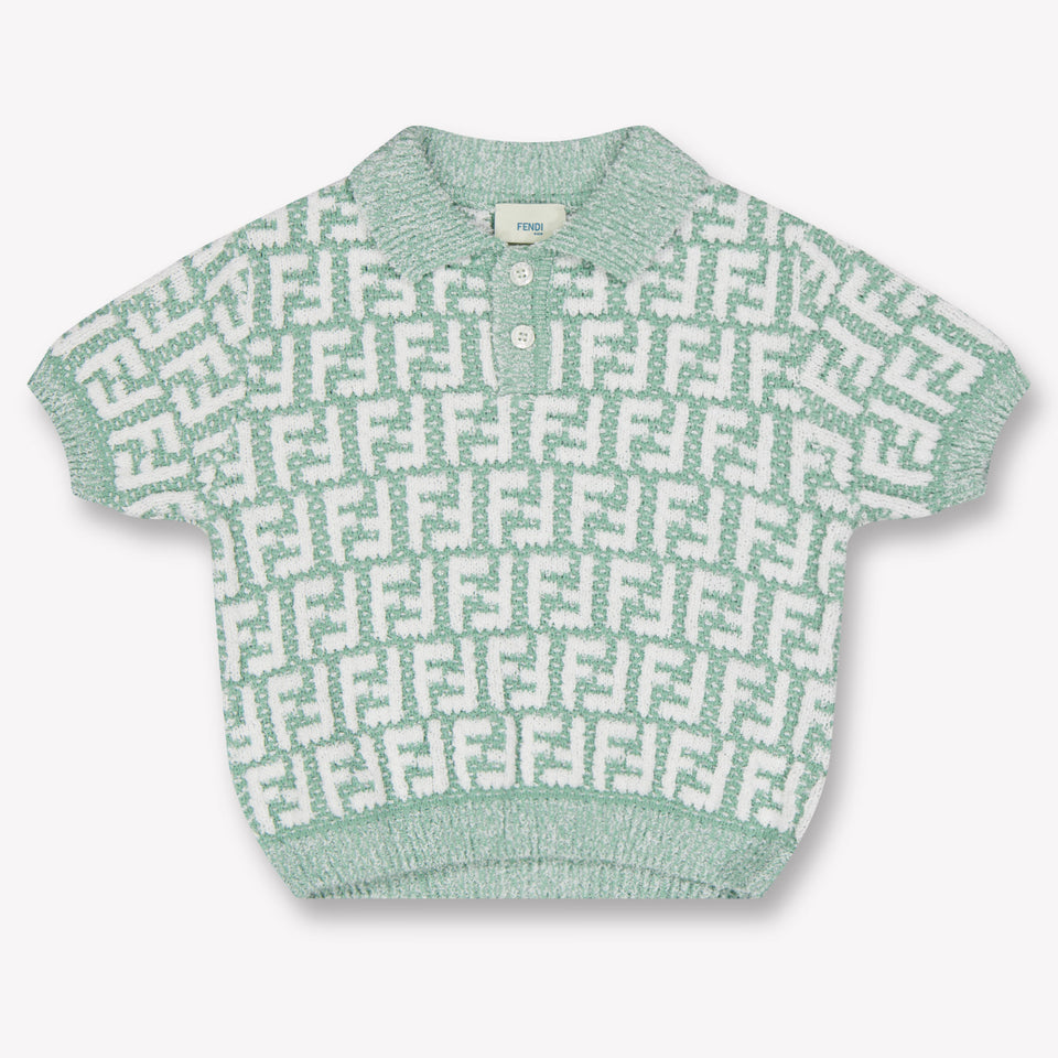 Fendi Baby Unisex Polo In Licht Groen