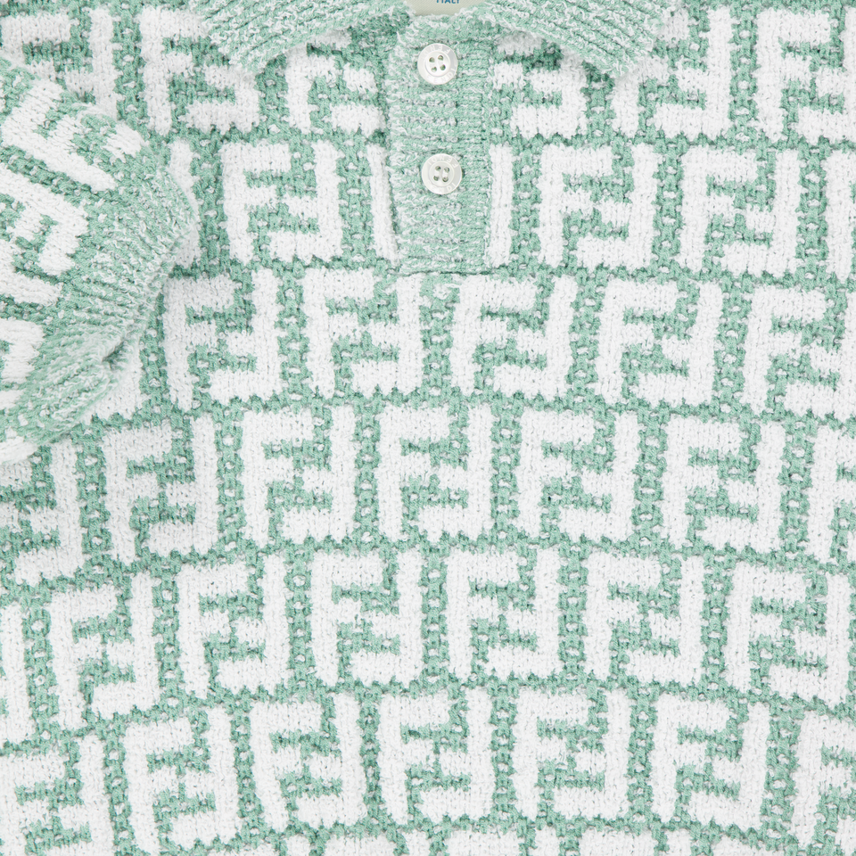 Fendi Baby Unisex Polo In Licht Groen