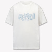 Fendi Kinder Jongens T-Shirt In Licht Blauw
