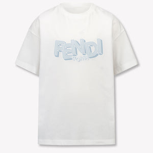 Fendi Kinder Jongens T-Shirt In Licht Blauw