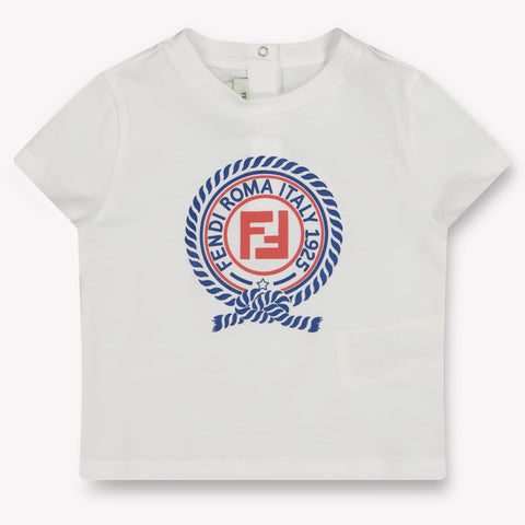 Fendi Baby Jongens T-Shirt In Wit