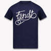Fendi Kinder Jongens T-Shirt In Navy