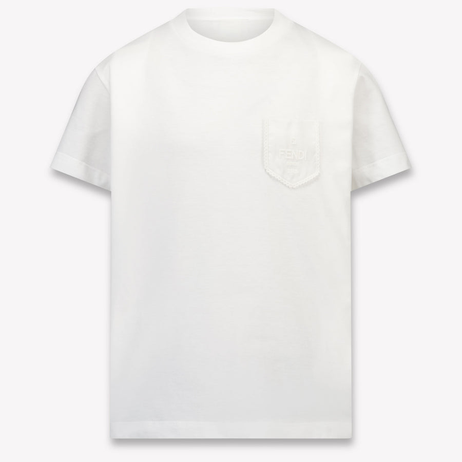 Fendi Kinder Meisjes T-Shirt In Wit
