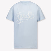 Fendi Kinder Jongens T-Shirt In Licht Blauw