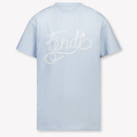 Fendi Kinder Jongens T-Shirt In Licht Blauw