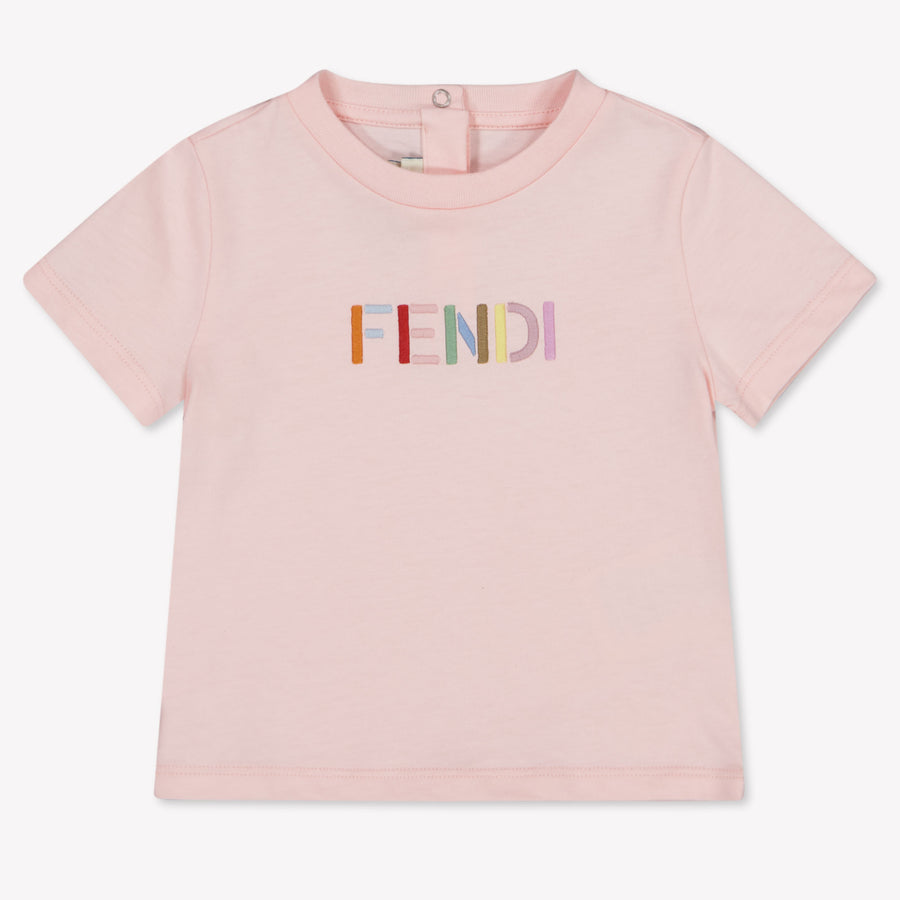Fendi Baby Unisex T-Shirt In Licht Roze