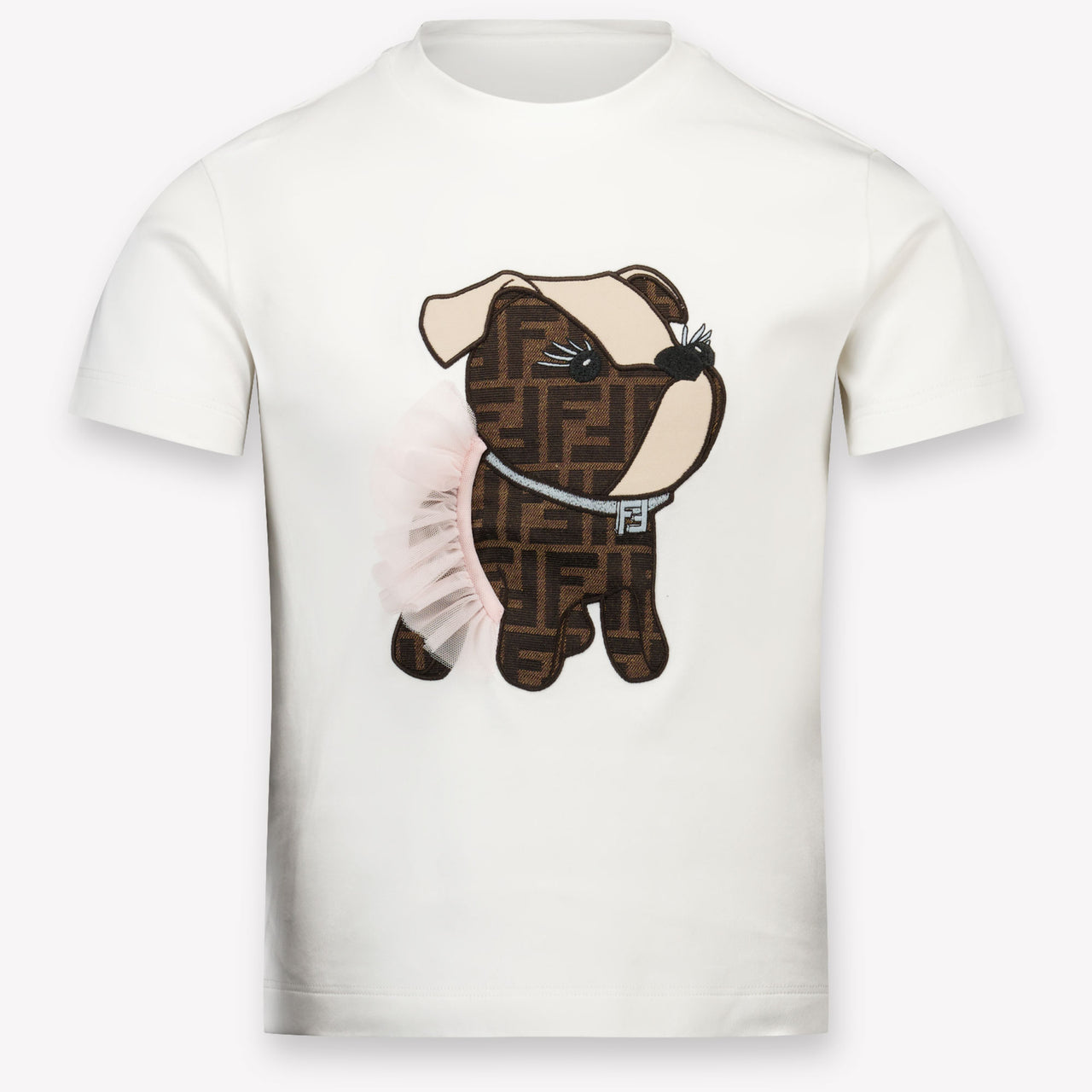 Fendi Kinder Meisjes T-Shirt In Wit