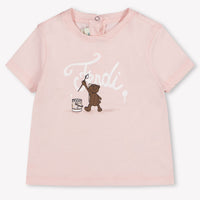 Fendi Baby Unisex T-Shirt In Licht Roze