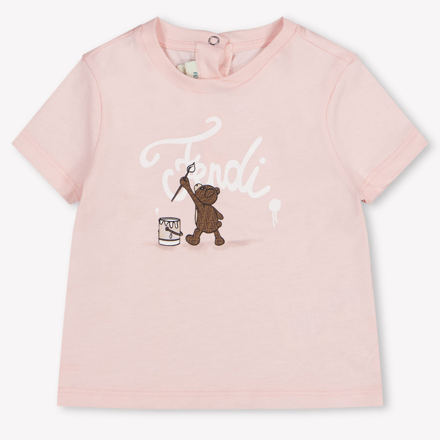 Fendi Baby Unisex T-Shirt In Licht Roze