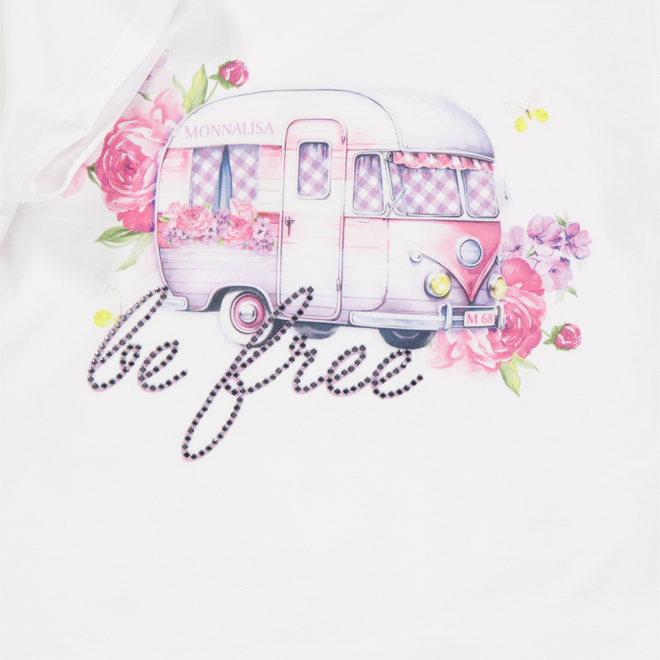MonnaLisa Kinder Meisjes T-Shirt In Wit