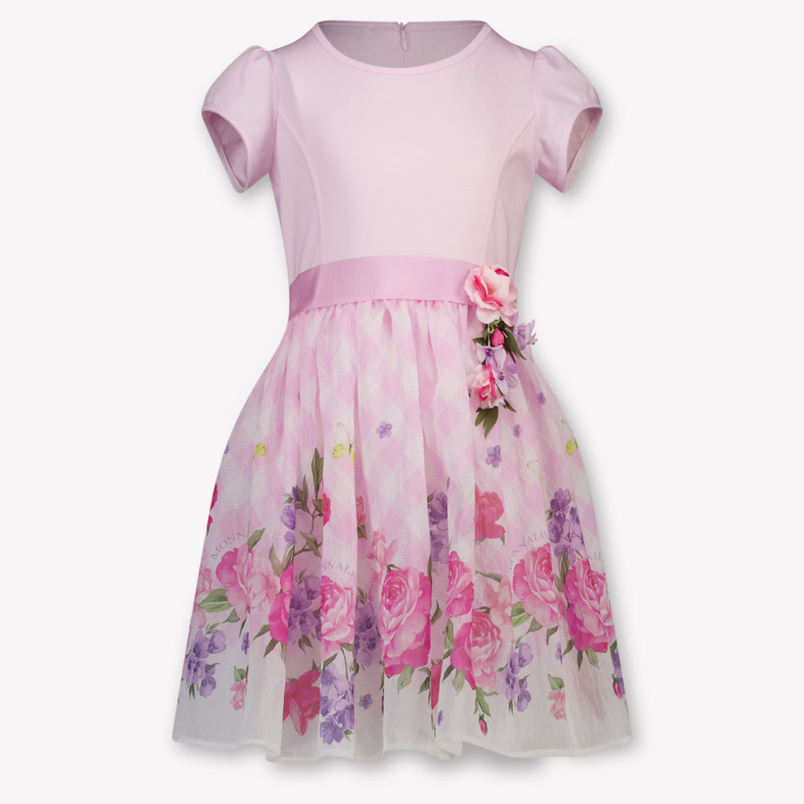 MonnaLisa Kinder Meisjes Jurk In Licht Roze