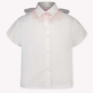 MonnaLisa Kinder Meisjes Blouse In Wit