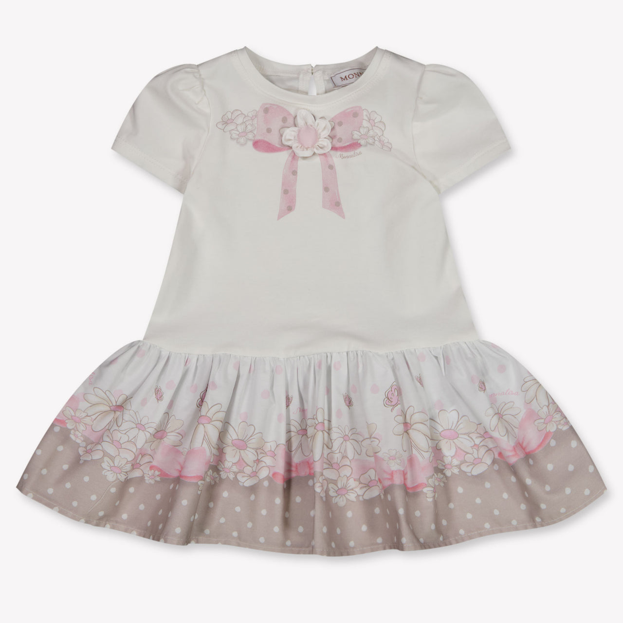 MonnaLisa Baby Meisjes Jurk In Off White