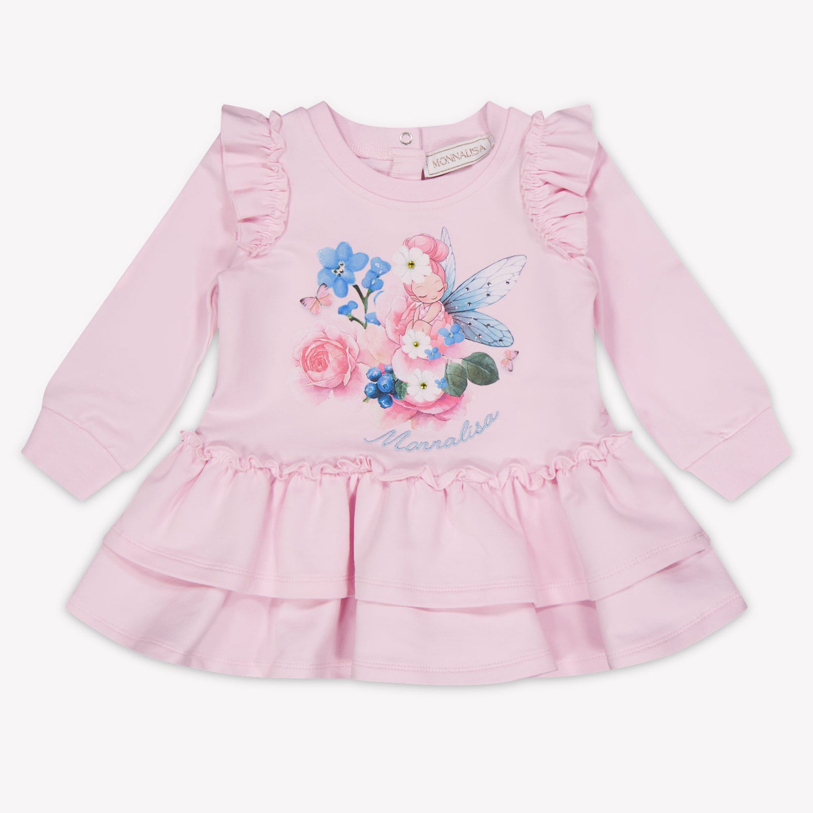 MonnaLisa Baby Meisjes Jurk In Licht Roze