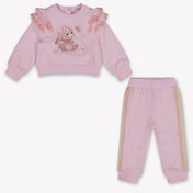 MonnaLisa Baby Meisjes Joggingpak In Licht Roze