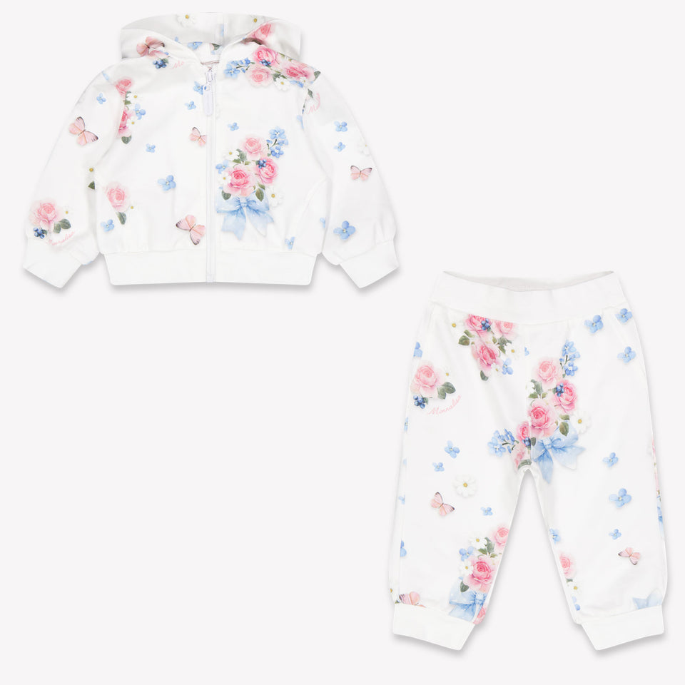 MonnaLisa Baby Meisjes Joggingpak In Wit