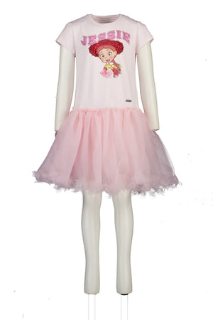 MonnaLisa Kinder Meisjes Jurk In Licht Roze