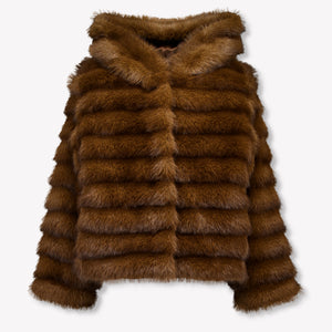 MonnaLisa Kinder Meisjes Faux Fur Jassen In Donker Bruin