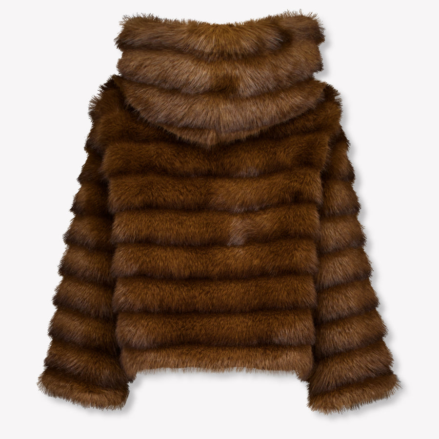 MonnaLisa Kinder Meisjes Faux Fur Jassen In Donker Bruin