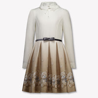 MonnaLisa Kinder Meisjes Jurk In Licht Beige