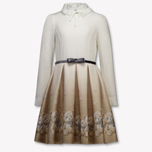 MonnaLisa Kinder Meisjes Jurk In Licht Beige