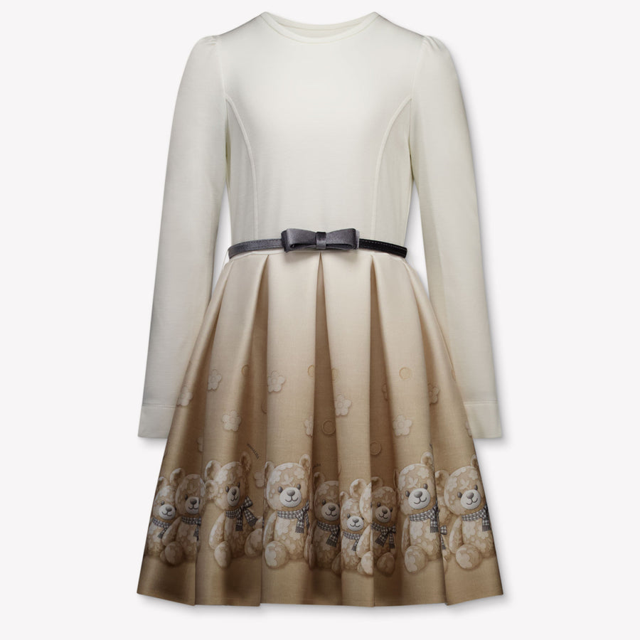 MonnaLisa Kinder Meisjes Jurk In Licht Beige
