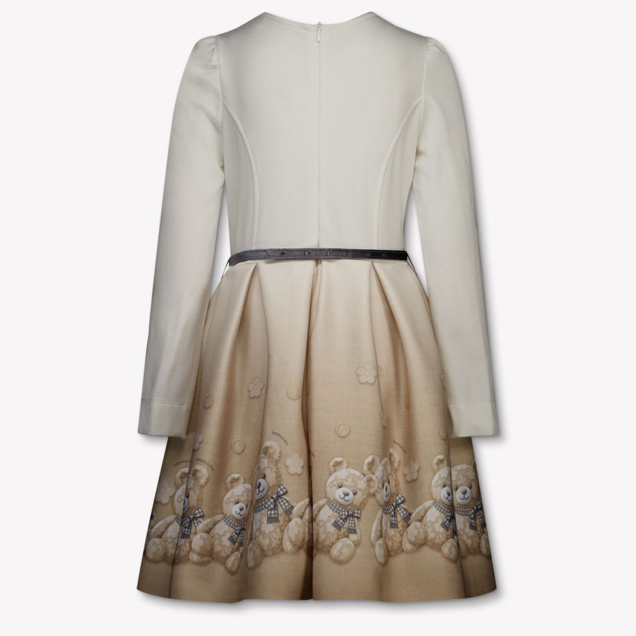 MonnaLisa Kinder Meisjes Jurk In Licht Beige