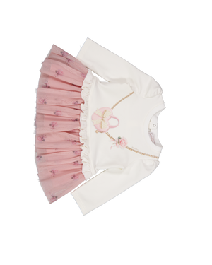 MonnaLisa Baby Meisjes Jurk In Off White