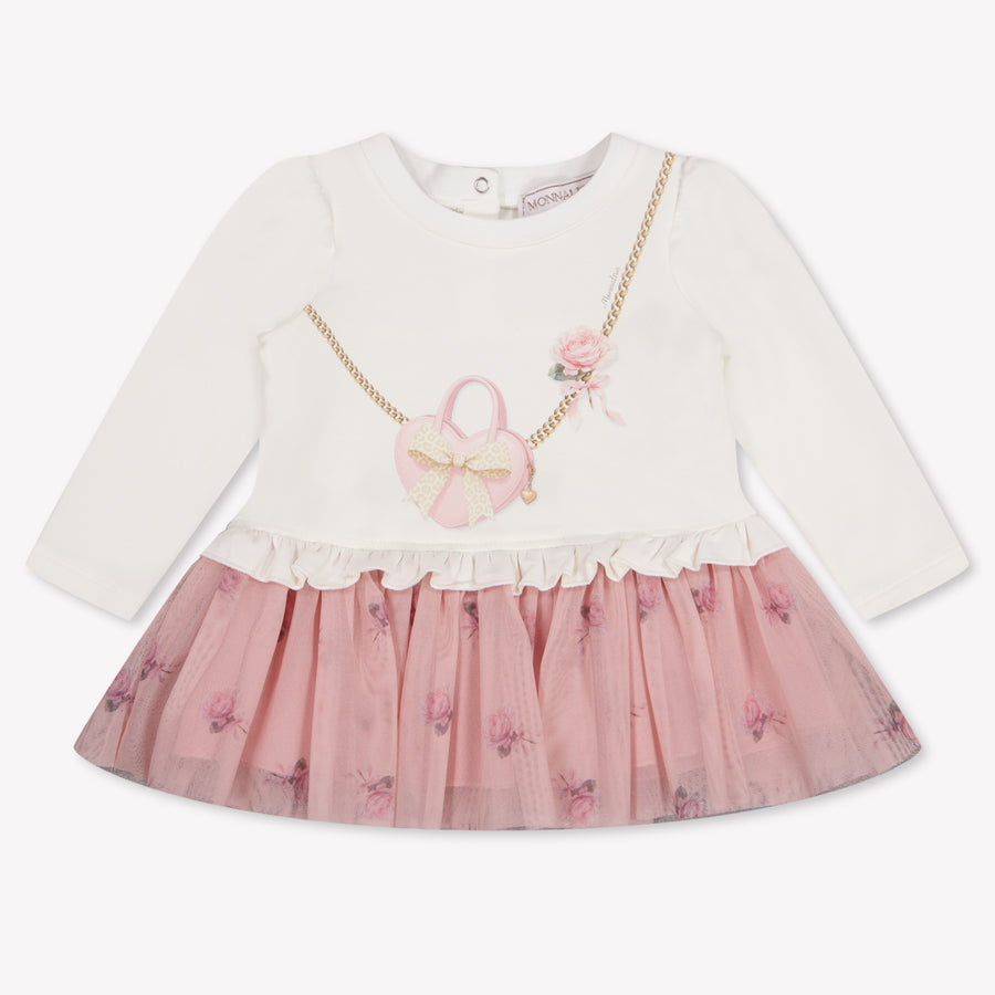 MonnaLisa Baby Meisjes Jurk In Off White