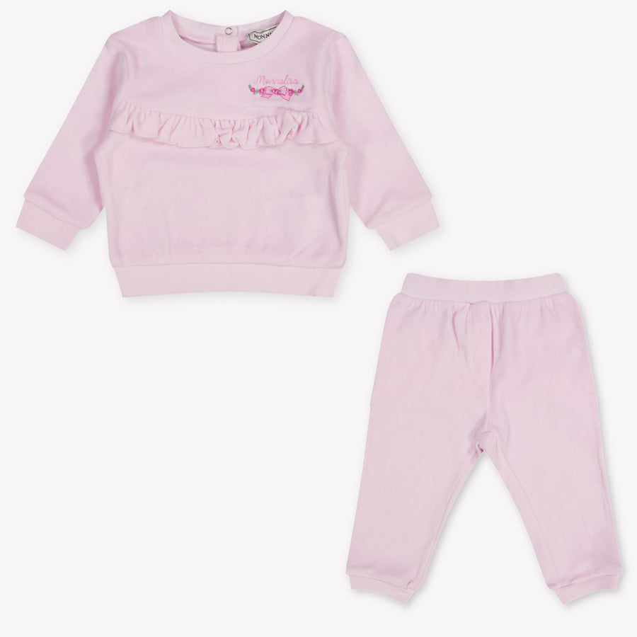 MonnaLisa Baby Meisjes Joggingpak In Licht Roze